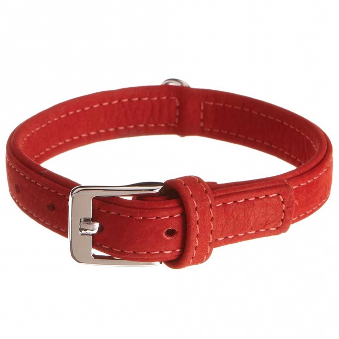 Karlie Halsband Buffalo aus Kalbsleder - Rot - 32 cm/12 mm – Bild 3