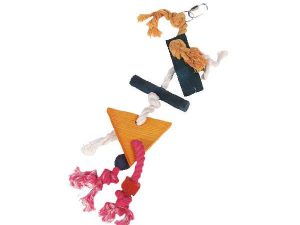 Karlie Flamingo Vogelspielzeug Holz mit Seil