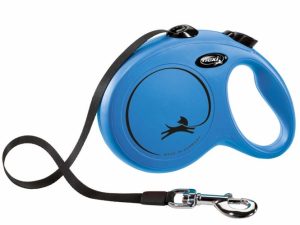 FLEXI Rollleine New CLASSIC Gurt - 5m, bis 50kg - Blau