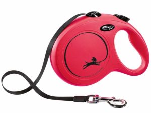 FLEXI Rollleine New CLASSIC Gurt - 8m, bis 50kg - Rot