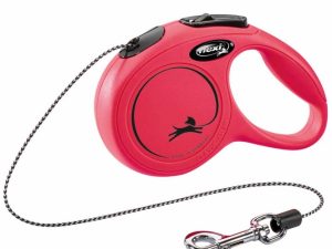 FLEXI Rollleine New CLASSIC Seil - 3m, bis 8kg - Rot