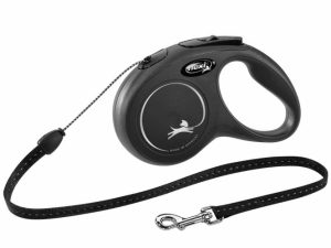 FLEXI Rollleine New CLASSIC Seil - 5m, bis 12kg - Schwarz