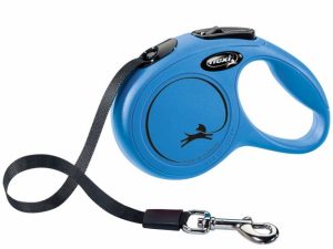 FLEXI Rollleine New CLASSIC Gurt - 3m, bis 12kg - Blau