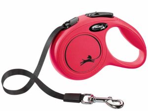 FLEXI Rollleine New CLASSIC Gurt - 3m, bis 12kg - Rot