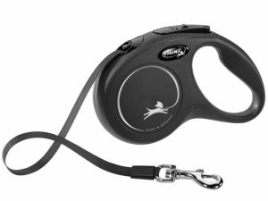 FLEXI Rollleine New CLASSIC Gurt - 5m, bis 15kg - Schwarz