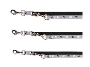 Trixie Verlängerungsleine Silver Reflect - Pfotenmotiv - 2 m / 25 mm