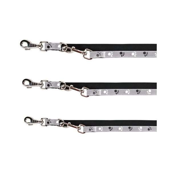 Trixie Verlängerungsleine Silver Reflect - Pfotenmotiv - 2 m / 25 mm – Bild 3