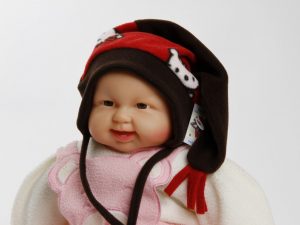 Zipfelmütze "Kitty" rot/braun Gr. 54/56