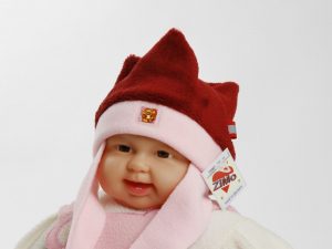 Wintermütze "Elfi" bordeaux/rosa Gr. 50/52