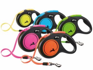 Flexi New Classic Neon Gurt-Roll-Leine - M / Pink