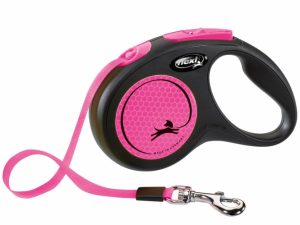 Flexi New Classic Neon Gurt-Roll-Leine - S / Pink