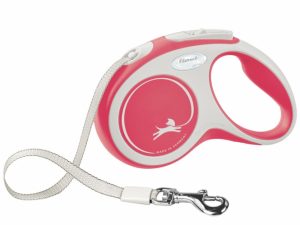 FLEXI Rollleine New COMFORT Gurt - 5m, bis 15kg - rot
