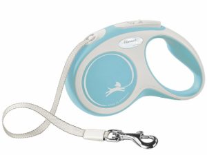 FLEXI Rollleine New COMFORT Gurt - 5m, bis 15kg - hellblau