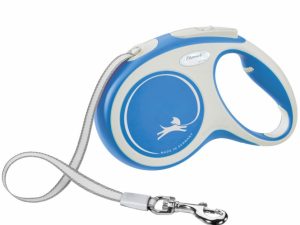 FLEXI Rollleine New COMFORT Gurt - 5m, bis 25kg - blau