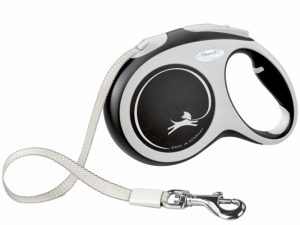 FLEXI Rollleine New COMFORT Gurt - 5m, bis 60kg - schwarz