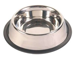 Trixie Edelstahlnapf mit Gummiring - 1,75 l