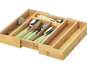 ZELLER PRESENT Besteckkasten Bamboo ausziehbar 5 - Fächer 28,5-40x33x5cm natur