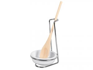 Kochlöffelhalter Edelstahl/Porzellan/Holz 28cm 3teilig
