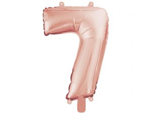 Folienballons Ziffer '7' mit Röhrchen zum Aufpusten
