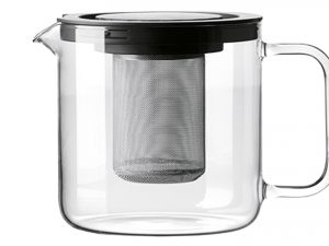 BOHEMIA CRISTAL Teekanne mit Metallsieb und Kunststoffdeckel 1,3 l