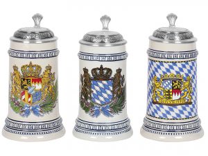 DOMEX BierseiEuler Bayernwappen mit Zinndeckel 0,5 l sortiert