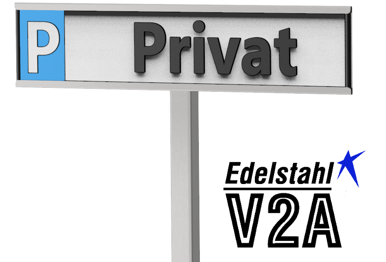 reinkedesign Parkplatz Schilder- Halterung aus Edelstahl für KFZ- Schilder BZW. Kennzeichen mit Pfosten zum einschlagen oder betonieren. Schildmontage werkzeuglos durch einschieben! (mit Pfosten) – Bild 5