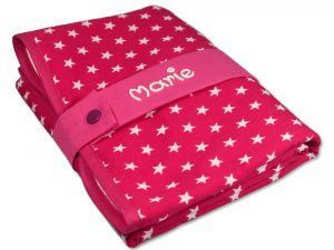 Wickelunterlage Sterne mit Name pink - Babywickelunterlage - Wickeldecke 62 x 45 cm