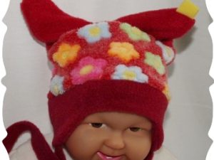 Wintermütze "Lilly" weinrot/bunt Gr. 54/56