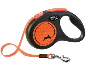 Flexi New Classic Neon Gurt-Roll-Leine - S / Orange