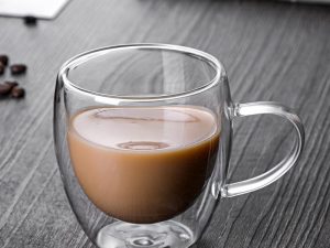 Bdt Doppelwandige Thermoglastasse Tasse, Borosilikatglas, 150 ml, spülmaschinengeeignet