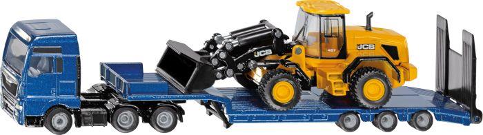 MAN LKW mit Tieflader und JCB Radlader