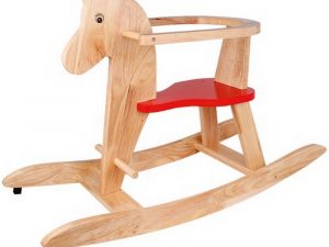 Holzschaukelpferd rot,Sitzhöhe ca. 26cm, 1 Stück