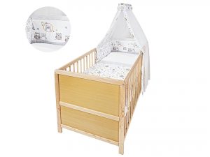 JEDYNAK Komplett-Bett Eule 140x70cm natur