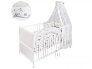 JEDYNAK Komplett-Bett Eule 140x70cm weiß