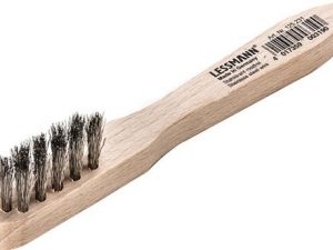 Zündkerzenbürste L.150mm 0,15mm VA-Stahldraht gewellt 3-reihig LESSMANN