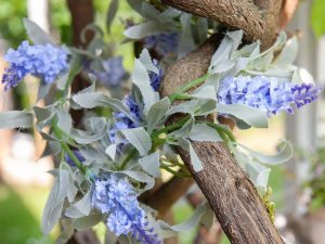 EUROPALMS Blütengirlande, künstlich, blau, 180cm