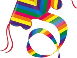 Einleinerdrachen Rainbow 97x58cm